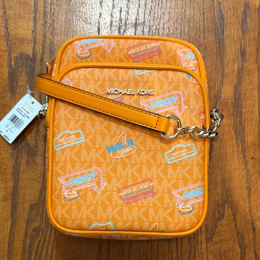 Michael Kors Orange Diner Graphic Crossbody